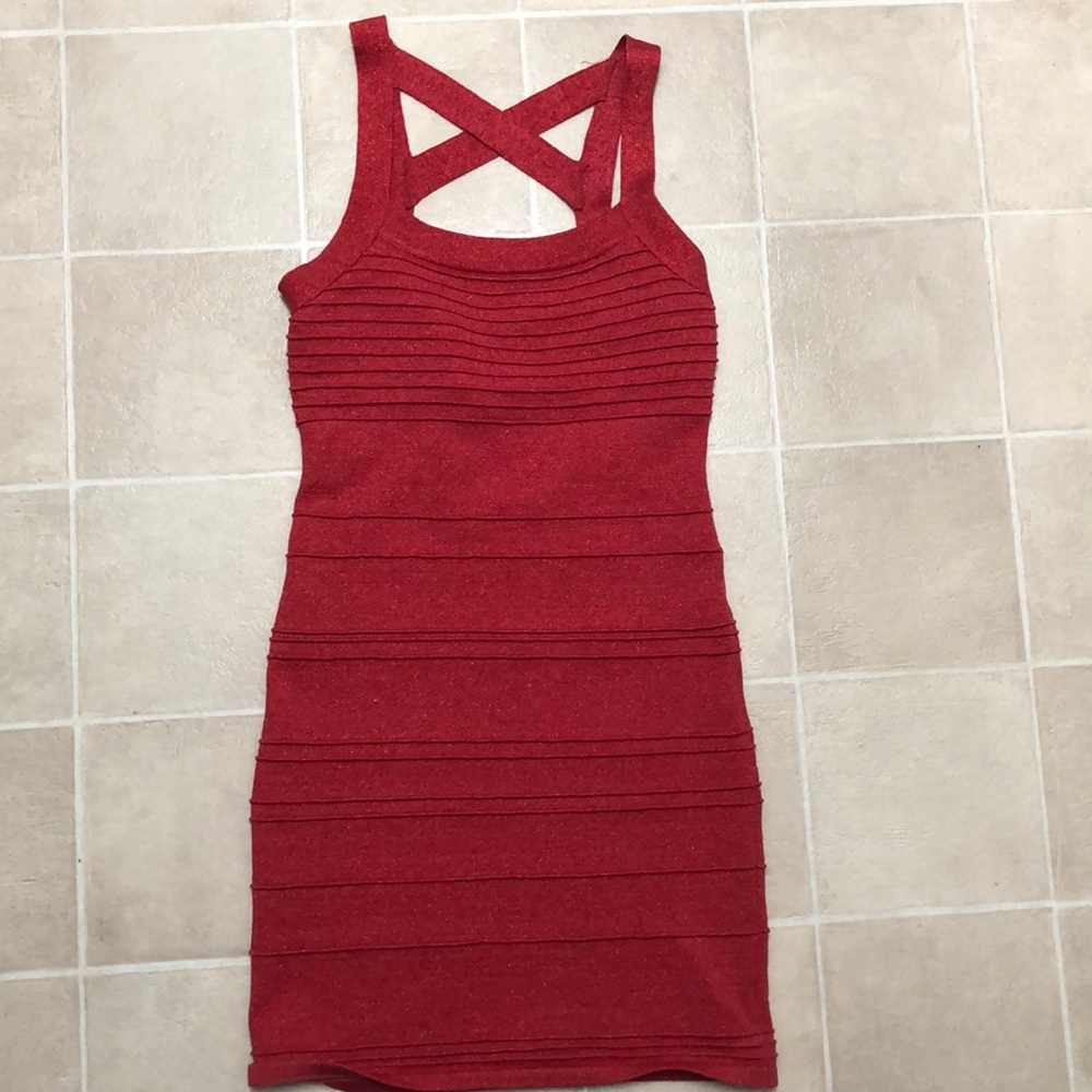 Tight red dress